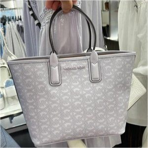 Michael Kors Jodie Small Logo Jacquard Tote Bag Purse Handbag Lavander Mist